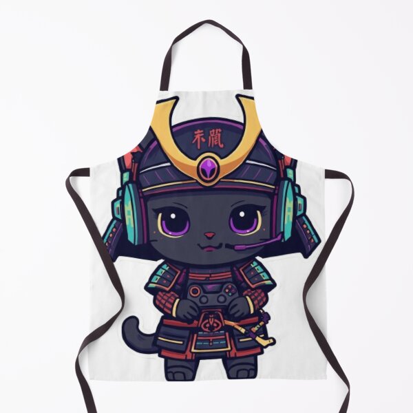 Item preview, Samurai Cat Gaming Sticker | Cute Kawaii Black Kitten with RGB Headset designed and sold by Stylestickers55.