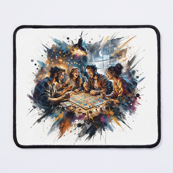 Item preview, Game Night Gathering – Friends Enjoying a Board Game Together designed and sold by Artisan Finds Online.