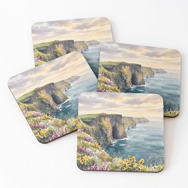 Item preview, beautiful nature vintage watercolor cliff art designed and sold by stikrusak.