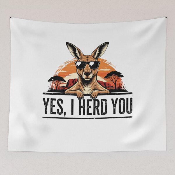 Item preview, Funny Kangaroo Yes, I Herd You Australian Outback Retro Animal  designed and sold by bilal sibgui.