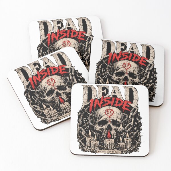 Item preview, Dead Inside Dark Skull Candles Gothic Horror Quote Design designed and sold by irfanshikh.