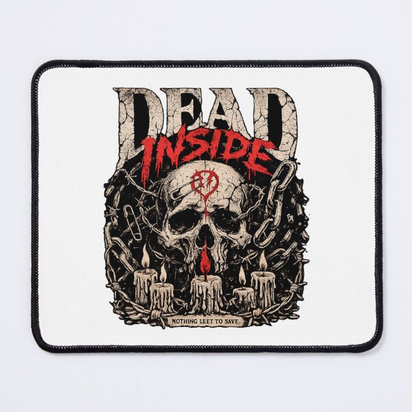 Item preview, Dead Inside Dark Skull Candles Gothic Horror Quote Design designed and sold by irfanshikh.