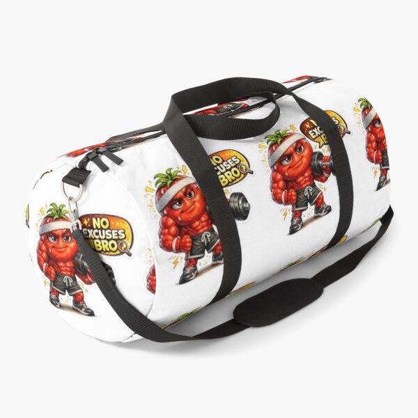 Item preview, No Excuses Bro Gym Tomato Bodybuilder Fitness Mascot designed and sold by Bhinfy.