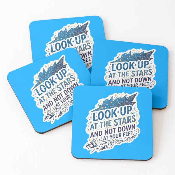 Item preview, Look Up At The Stars Stephen Hawking Quote - Celestial Mountain Sticker designed and sold by Scro-Ciob-Shop.