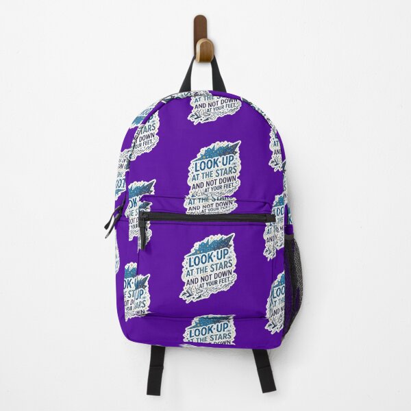 Item preview, Look Up At The Stars Stephen Hawking Quote - Celestial Mountain Sticker designed and sold by Scro-Ciob-Shop.