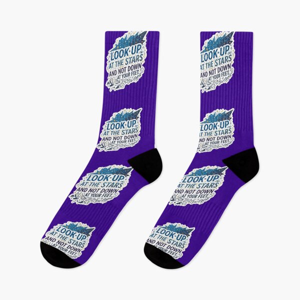 Item preview, Look Up At The Stars Stephen Hawking Quote - Celestial Mountain Sticker designed and sold by Scro-Ciob-Shop.