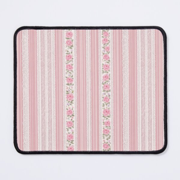 Item preview, Vintage Pink Rose Lace Stripe Pattern designed and sold by Kritiveemporio.
