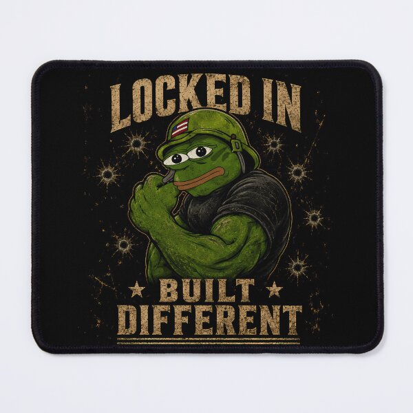 Item preview, Locked In | Built Different Tactical Frog | Military Gym Meme designed and sold by VinBasis.