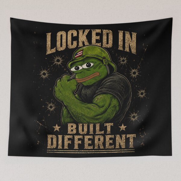 Item preview, Locked In | Built Different Tactical Frog | Military Gym Meme designed and sold by VinBasis.