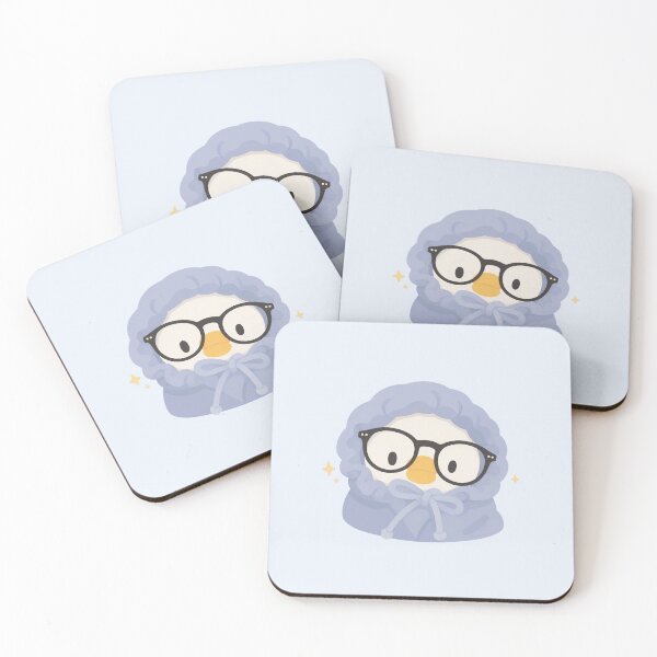 Item preview, Nerd Duck Sticker – Funny Kawaii Duck with Glasses designed and sold by TeeBlooms.