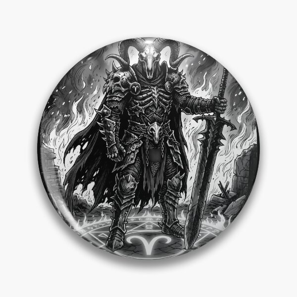 Item preview, Aries Zodiac Dark Fantasy Knight Warrior Horoscope designed and sold by DarkOriginArts.