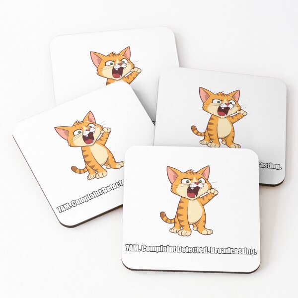 Item preview, Tabby Cat Sticker - 7AM Complaint Detected Broadcasting - Funny Cat Gift designed and sold by pawdrops.