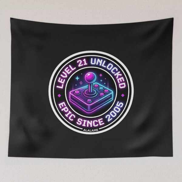 Item preview, Level 21 Unlocked Epic Since 2005 - 21st Birthday Gamer Sticker designed and sold by alalame.