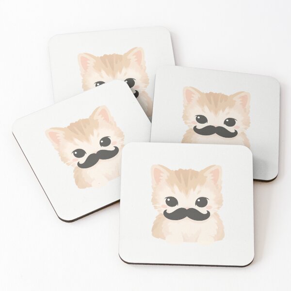 Item preview, Mustache Cat Sticker – Cute Gentleman Kitty designed and sold by Art Fly.