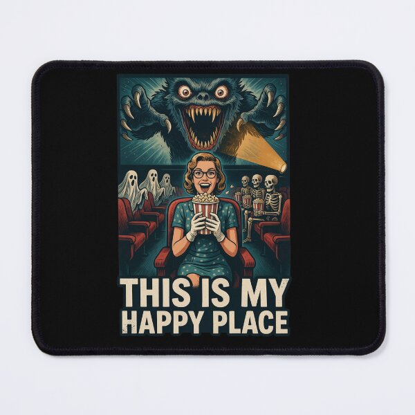 Item preview, This Is My Happy Place, Horror Cinema Vintage 50s Funny Dark Humor designed and sold by CryptReel.
