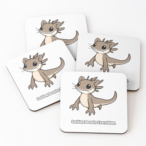 Item preview, Axolotl Sticker - Smiling Despite Everything - Funny Axolotl Gift designed and sold by pawdrops.