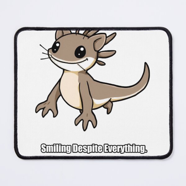 Item preview, Axolotl Sticker - Smiling Despite Everything - Funny Axolotl Gift designed and sold by pawdrops.