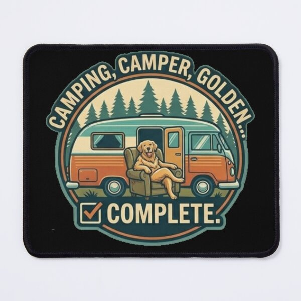 Item preview, Golden Retriever Camping Camper Life Travel Adventure designed and sold by thoughtswear.