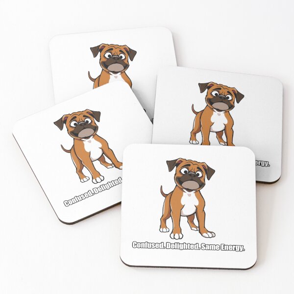 Item preview, Boxer Dog Sticker - Confused Delighted Same Energy - Funny Boxer Gift designed and sold by pawdrops.