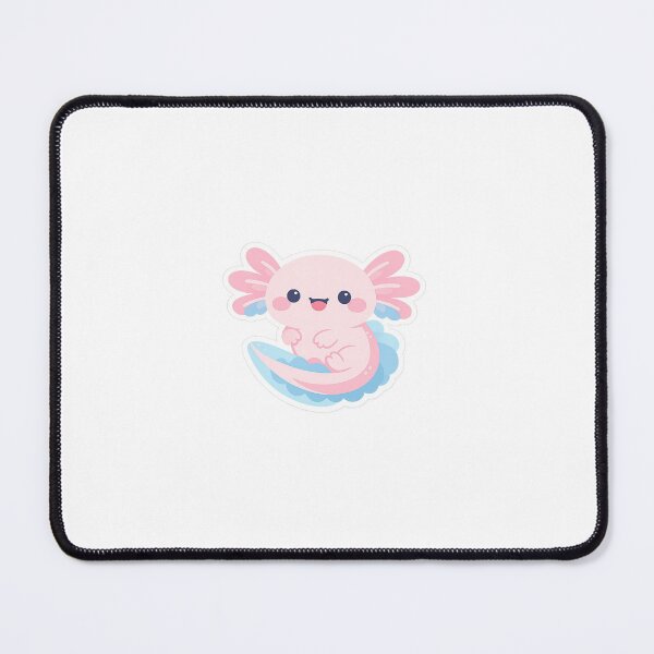 Item preview, "Blushing Axolotl Bliss – Cute Kawaii Pastel Salamander Digital Illustration" designed and sold by MindsetEmpire45.