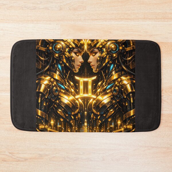 Item preview, Cyberpunk Gemini Twins – Golden Futuristic Zodiac designed and sold by Neo Tokio.