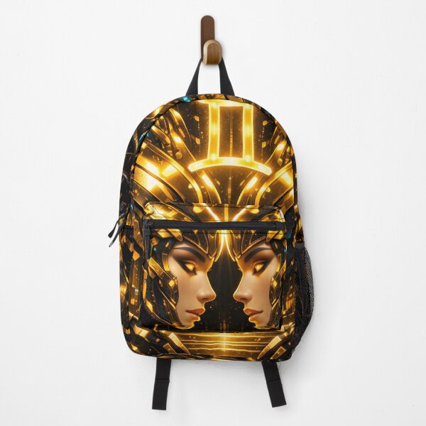 Item preview, Cyberpunk Gemini Twins – Golden Futuristic Zodiac designed and sold by Neo Tokio.