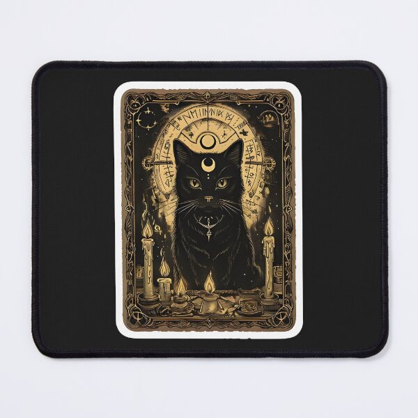Item preview, Vintage Occult Black Cat Tarot Card Illustration designed and sold by 77Clover.
