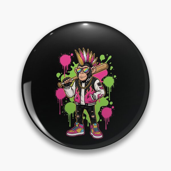 Item preview, Punk Rocker Monkey Mohawk Rebel Ape Bat designed and sold by SofenArt.