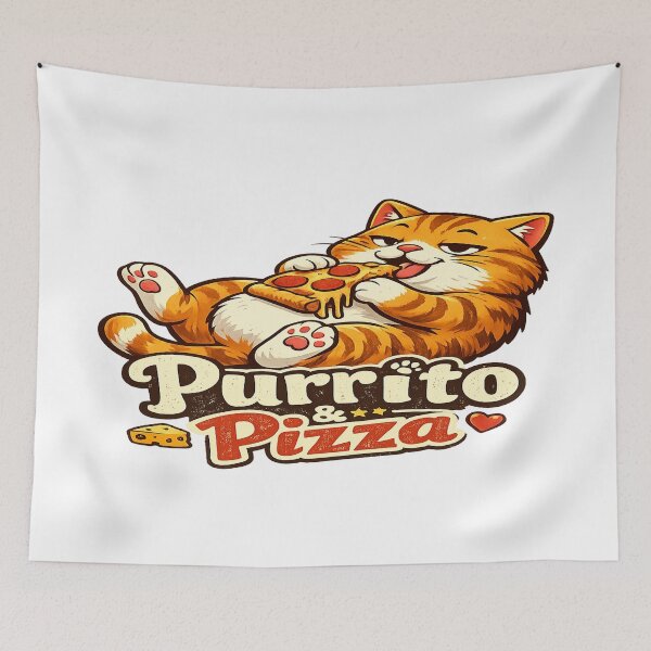 Item preview, Purrito & Pizza Funny Cat Sticker | Cute Lazy Orange Cat Lover Gift designed and sold by sosservice.