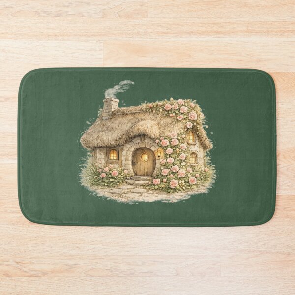 Item preview, Rose-Covered Thatched Cottage Watercolor Cottagecore Storybook Floral  designed and sold by MagicMakerPh⭐⭐⭐⭐⭐.