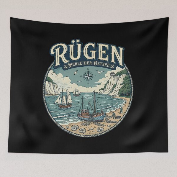 Item preview, Rügen, Pearl of the Baltic Sea: Maritime Vintage Design designed and sold by HoshisWorld2018.