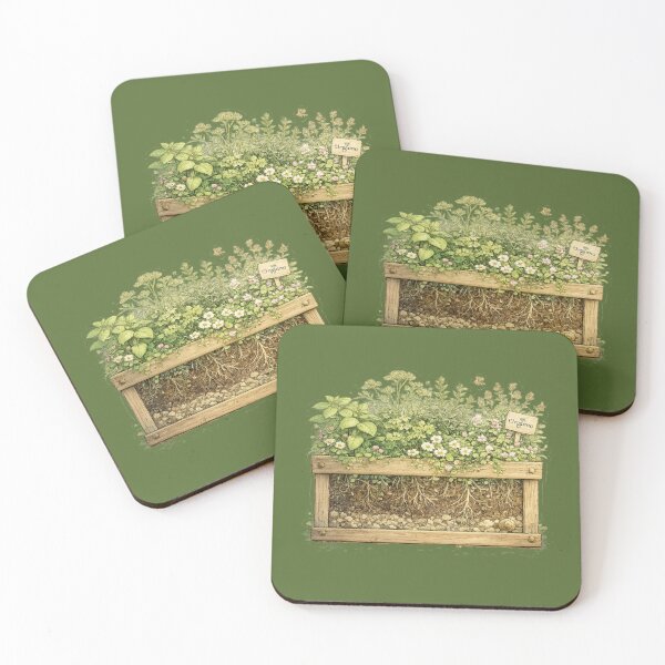 Item preview, Cross-Section Herb Garden Botanical Watercolor Window Box designed and sold by MagicMakerPh.