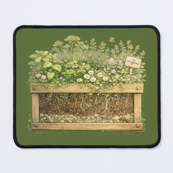 Item preview, Cross-Section Herb Garden Botanical Watercolor Window Box designed and sold by MagicMakerPh⭐⭐⭐⭐⭐.