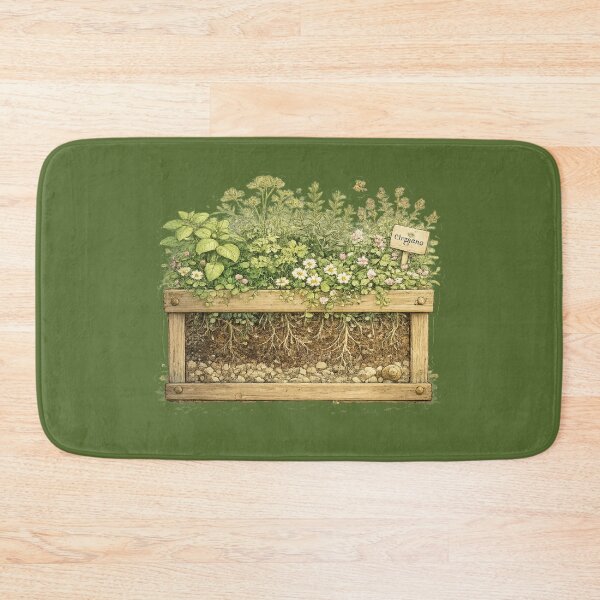 Item preview, Cross-Section Herb Garden Botanical Watercolor Window Box designed and sold by MagicMakerPh⭐⭐⭐⭐⭐.