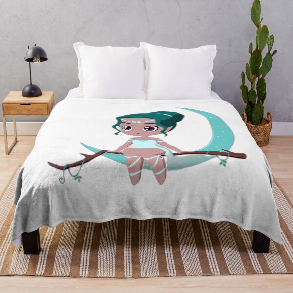 Item preview, Cute Chibi Girl Sitting on a Crescent Moon designed and sold by DailyDoodlesBySumbul.