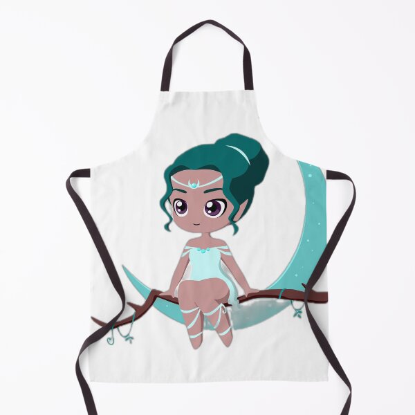 Item preview, Cute Chibi Girl Sitting on a Crescent Moon designed and sold by DailyDoodlesBySumbul.