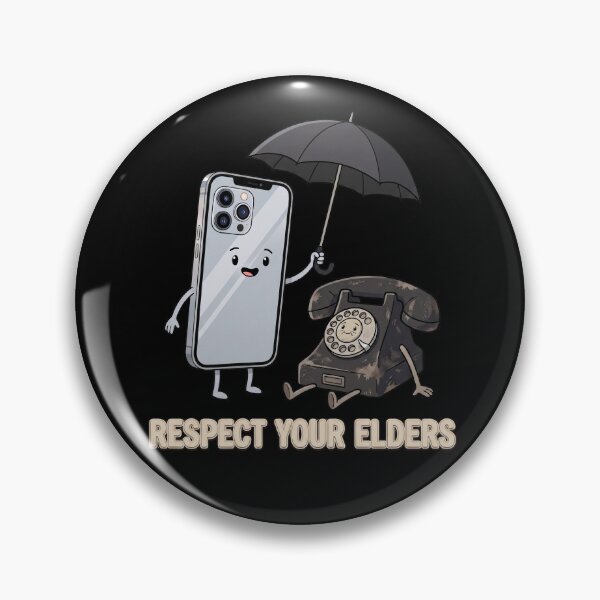 Item preview, Respect Your Elders - Funny Retro Rotary Phone & Smartphone Tech Humor designed and sold by kndcreative.