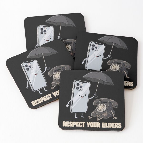 Item preview, Respect Your Elders - Funny Retro Rotary Phone & Smartphone Tech Humor designed and sold by kndcreative.