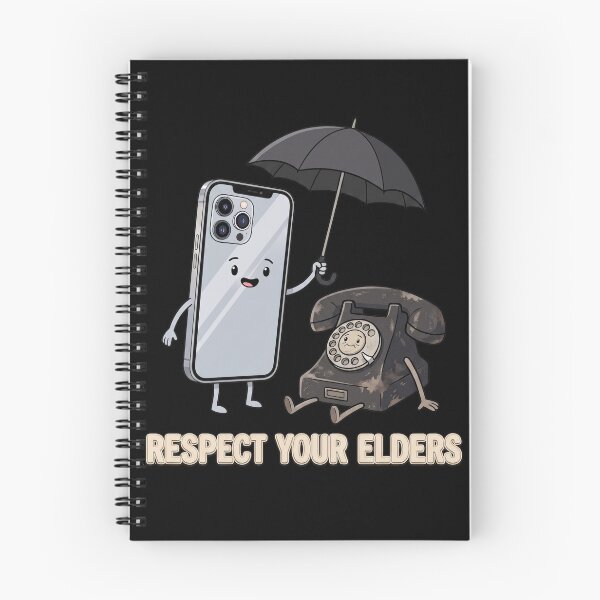 Item preview, Respect Your Elders - Funny Retro Rotary Phone & Smartphone Tech Humor designed and sold by kndcreative.