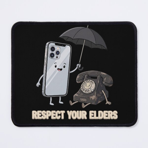 Item preview, Respect Your Elders - Funny Retro Rotary Phone & Smartphone Tech Humor designed and sold by kndcreative.