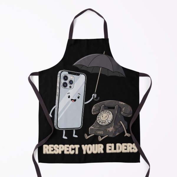 Item preview, Respect Your Elders - Funny Retro Rotary Phone & Smartphone Tech Humor designed and sold by kndcreative.