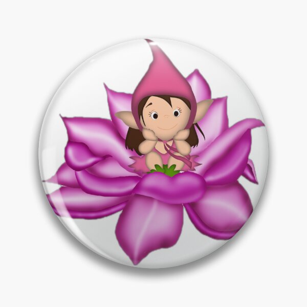Item preview, Cute Chibi Elf Sitting in a Pink Lotus Flower designed and sold by DailyDoodlesBySumbul.