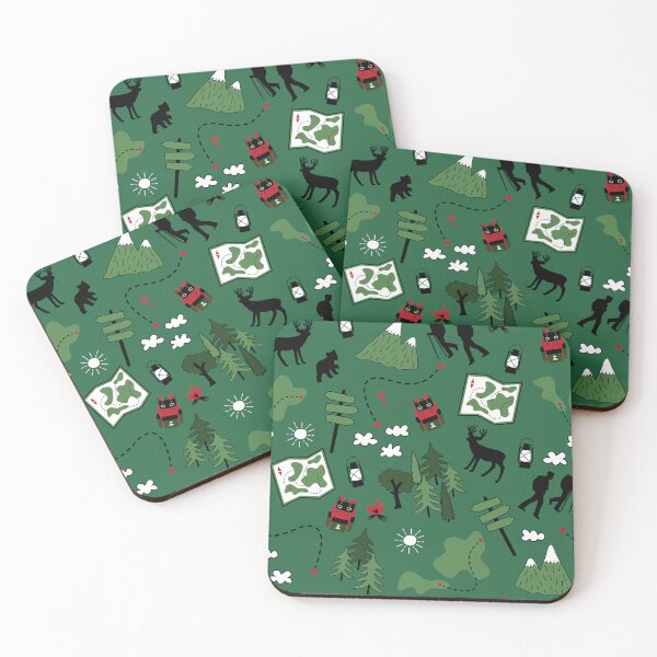 Item preview, Summer Forest Mountains Hiking Nature Camping Green Fabric designed and sold by Dana Du.