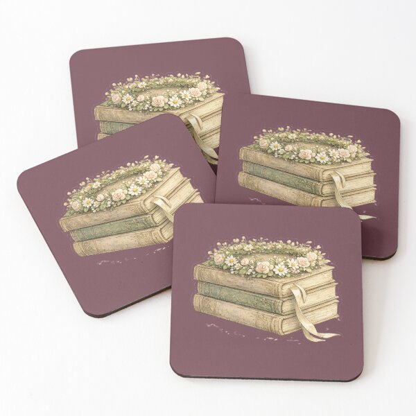 Item preview, Vintage Books with Floral Crown Watercolor Cottagecore Book Lover designed and sold by MagicMakerPh.