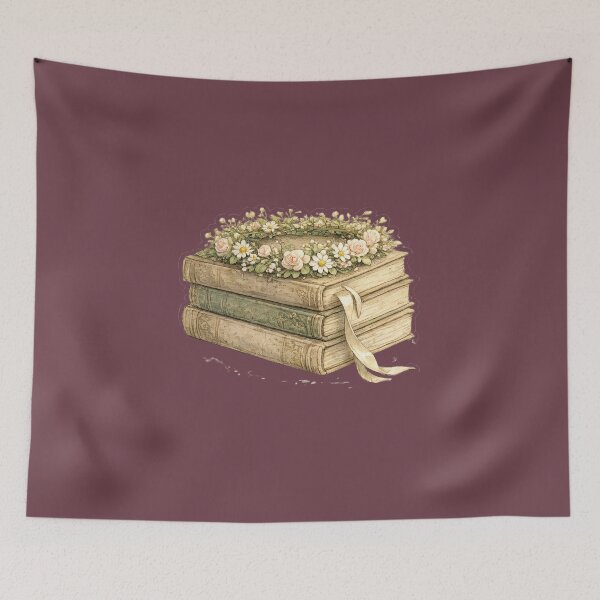 Item preview, Vintage Books with Floral Crown Watercolor Cottagecore Book Lover designed and sold by MagicMakerPh⭐⭐⭐⭐⭐.