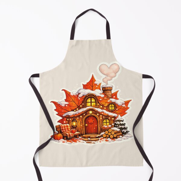 Item preview, Cozy Maple Leaf Cottage | Whimsical Autumn Fairy House Cottagecore Illustration designed and sold by Iras-Art-Corner.