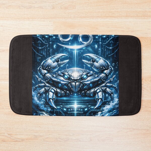 Item preview, Cyberpunk Cancer – Silver Blue Zodiac Crab designed and sold by Neo Tokio.