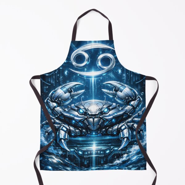 Item preview, Cyberpunk Cancer – Silver Blue Zodiac Crab designed and sold by Neo Tokio.