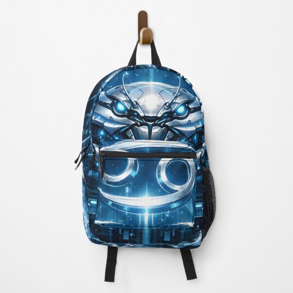 Item preview, Cyberpunk Cancer – Silver Blue Zodiac Crab designed and sold by Neo Tokio.