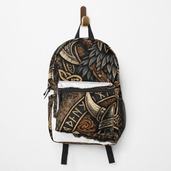 Item preview, Nordic Viking Raven with Mjolnir | Norse Mythology Vintage Design designed and sold by AMIR PRO .